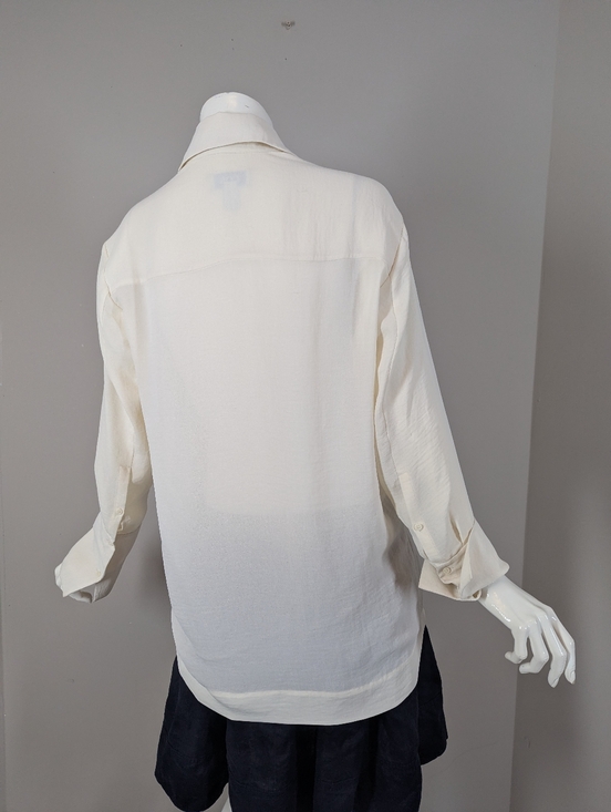 COS Cream Blouse Minimalist Button Up Shirt Oversized Chic Top Small - Picture 8 of 9